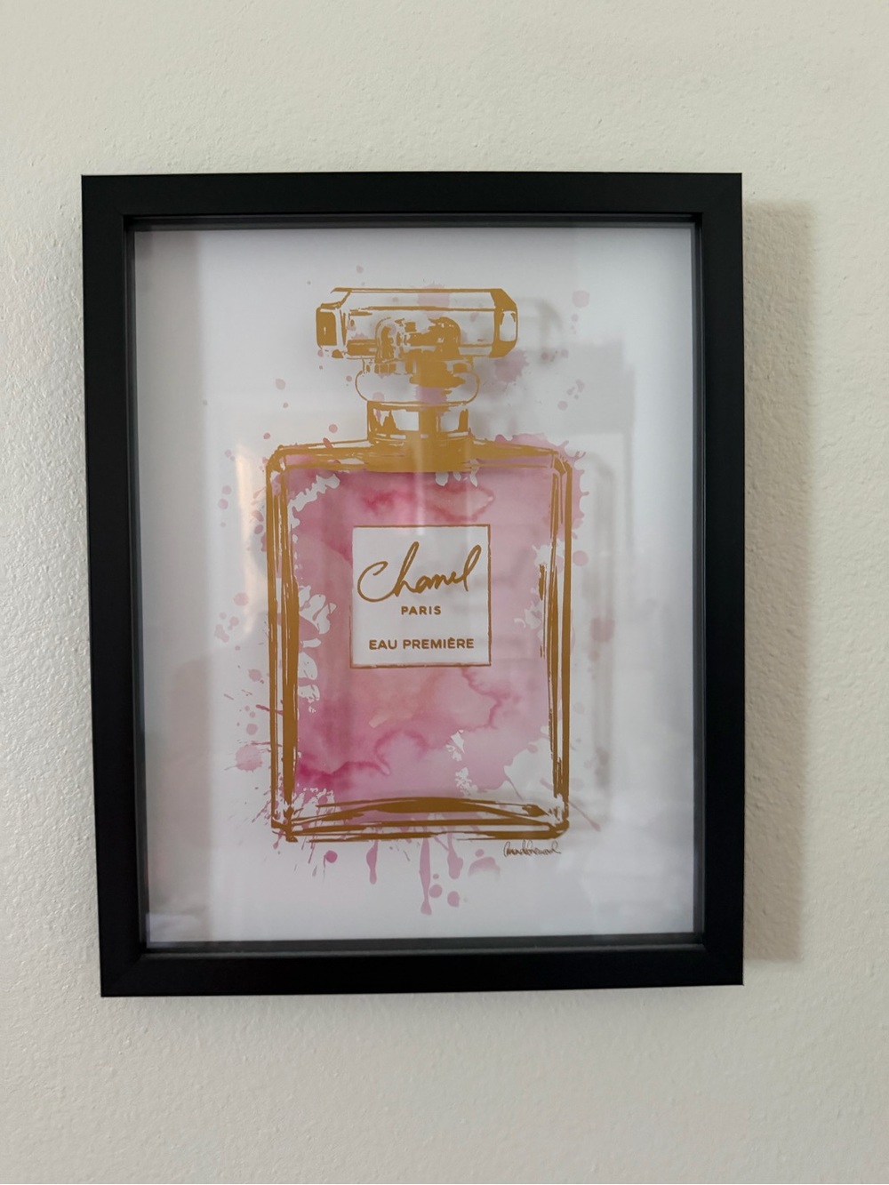 CHANEL Eau Première Perfume Bottle Art - Pink & Gold